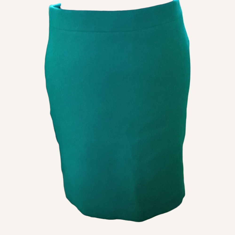 J. Crew Mercantile Women's Green Wool Blend Pencil Skirt Size 6 Back Zipper NWT